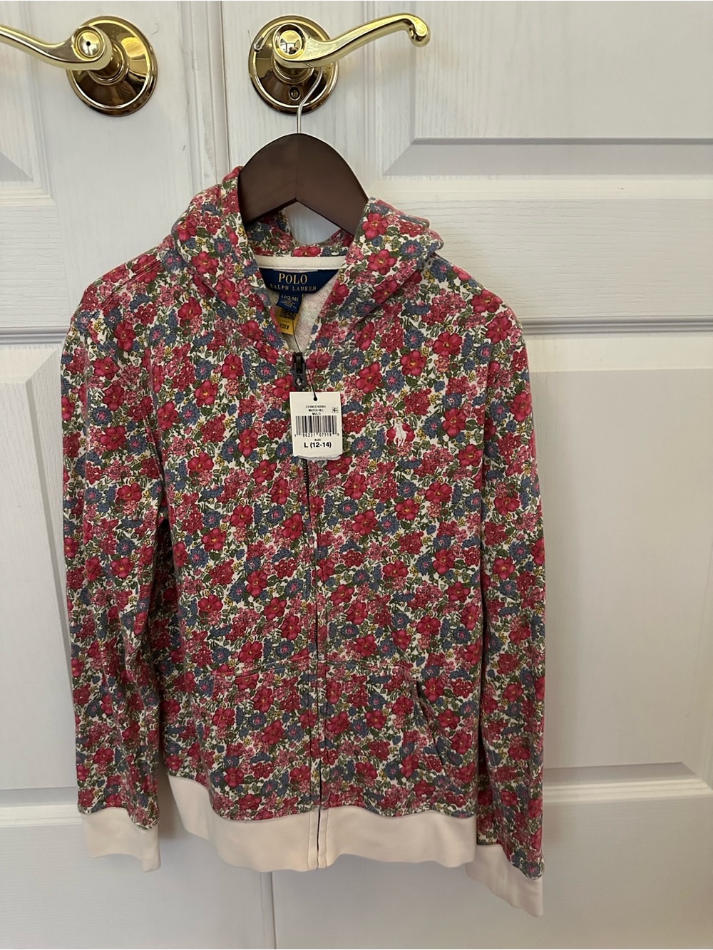 Polo by Ralph Lauren Floral Zip Hoodie in Pink, Blue & Green